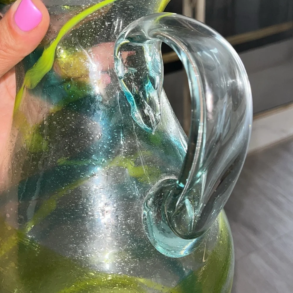 Anthropologie blown glass margarita pitcher